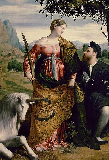 MORETTO da Brescia Saint Justina with the Unicorn china oil painting image
